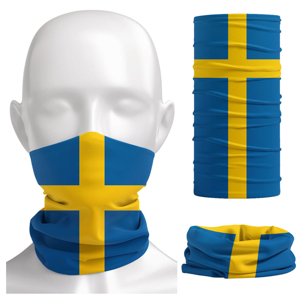 Cycling Gears - Sweden Flag Printed Bandana Headwear Riding