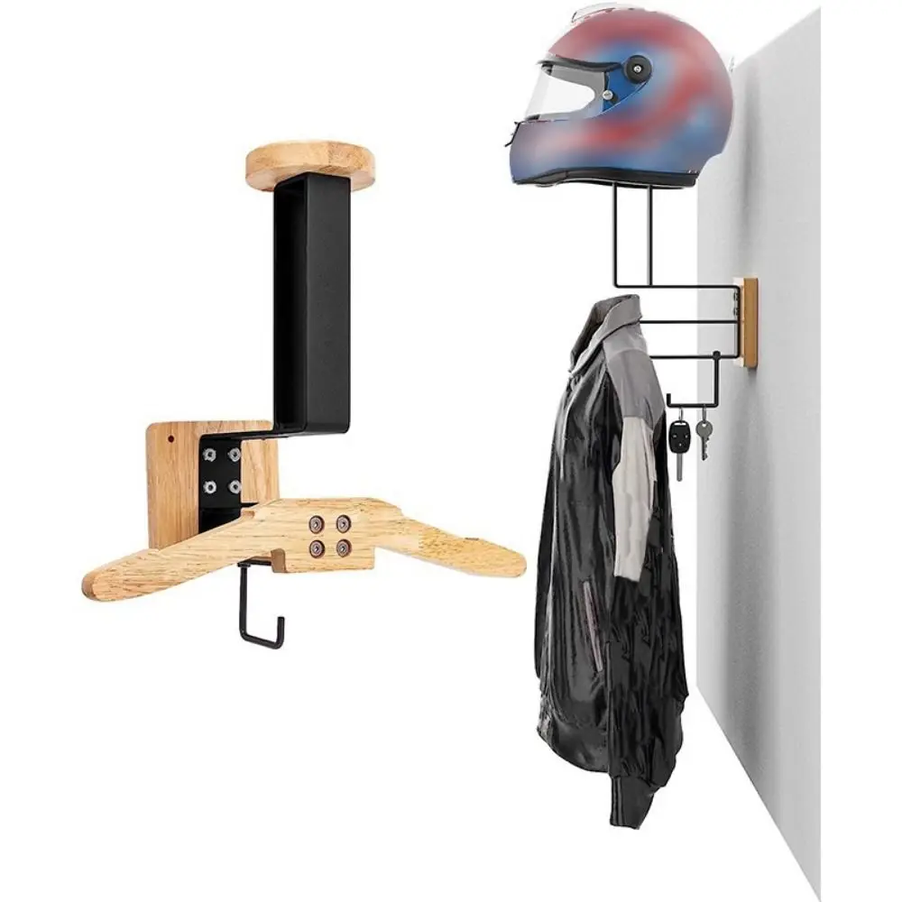 Wood Motorcycle Helmet Holder  - Cycling Gear Wall Organizer avis et prix