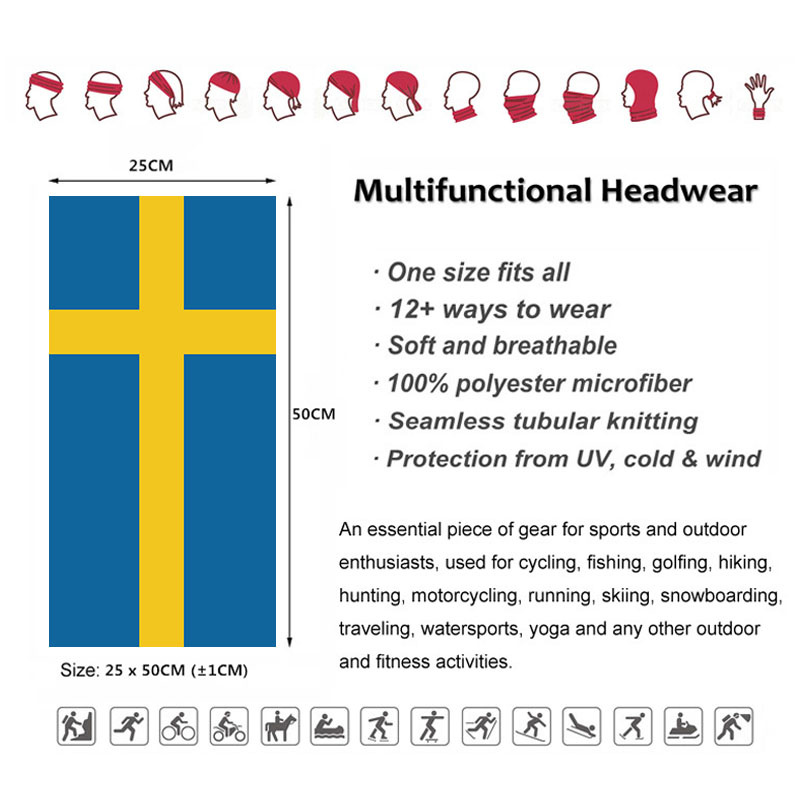 Sweden Flag Printed Bandana He - Cycling Gears avis et prix
