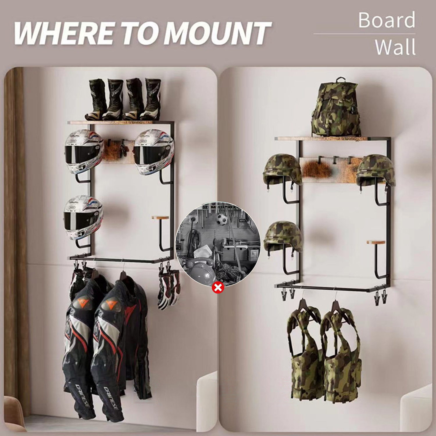 Motorcycle Helmet Holder, Wall - Cycling Gear Wall Organizer avis et prix