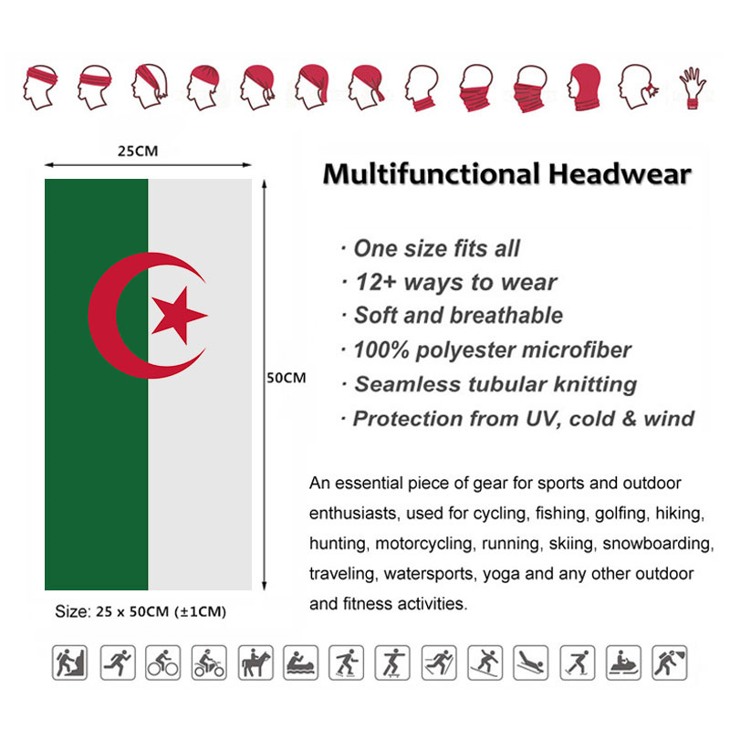 Algeria Flag Printed Bandana H - Cycling Gears avis et prix