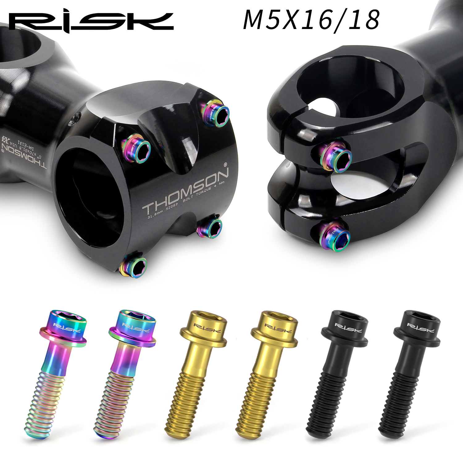 RISK Titanium Stem Bolts 6PCS  - Xc Mtb Gear avis et prix