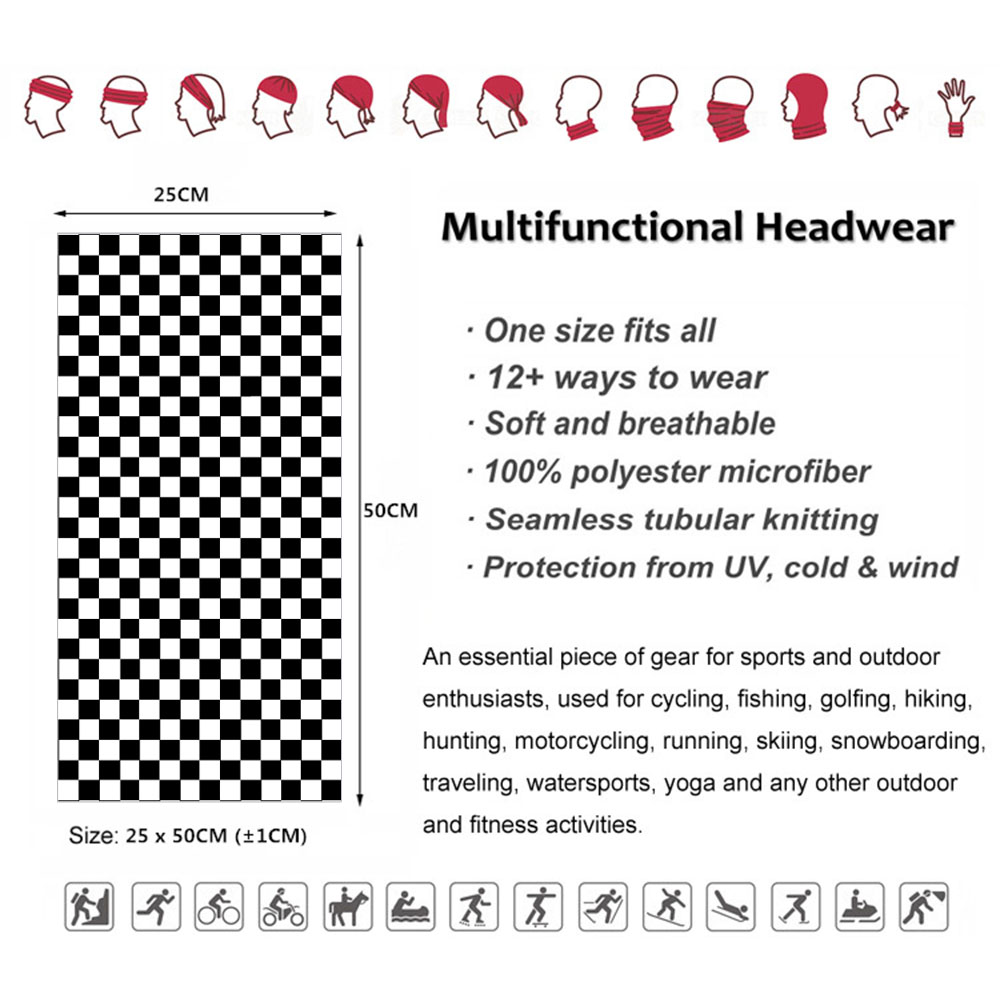 Checkered Ska Printed Headband - Cycling Gears avis et prix